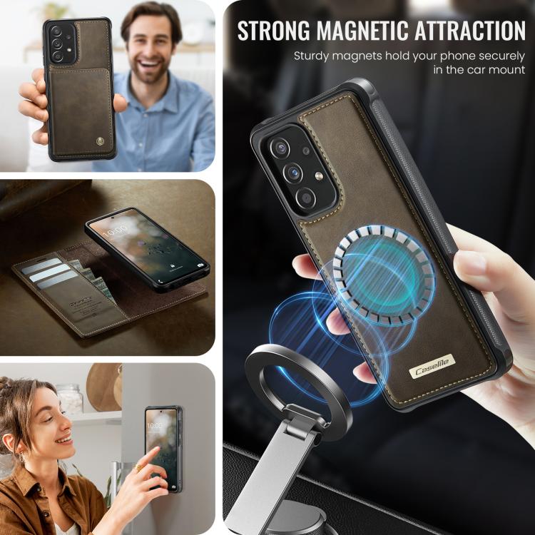 For Samsung Galaxy A52 / A52s CaseMe C49 Magnetic RFID Blocking Detachable Wallet Leather Phone Case