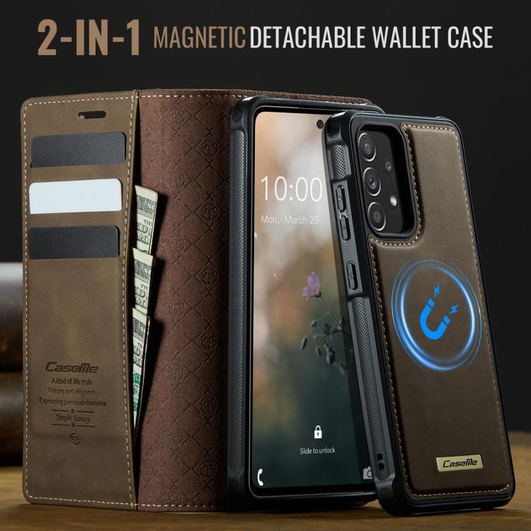 For Samsung Galaxy A52 / A52s CaseMe C49 Magnetic RFID Blocking Detachable Wallet Leather Phone Case