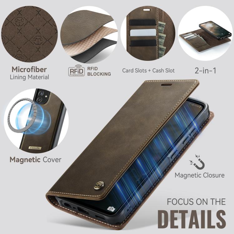 For Samsung Galaxy A52 / A52s CaseMe C49 Magnetic RFID Blocking Detachable Wallet Leather Phone Case