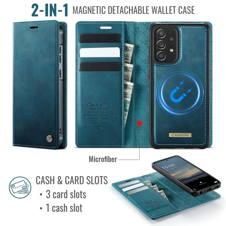 For Samsung Galaxy A52 / A52s CaseMe C49 Magnetic RFID Blocking Detachable Wallet Leather Phone Case