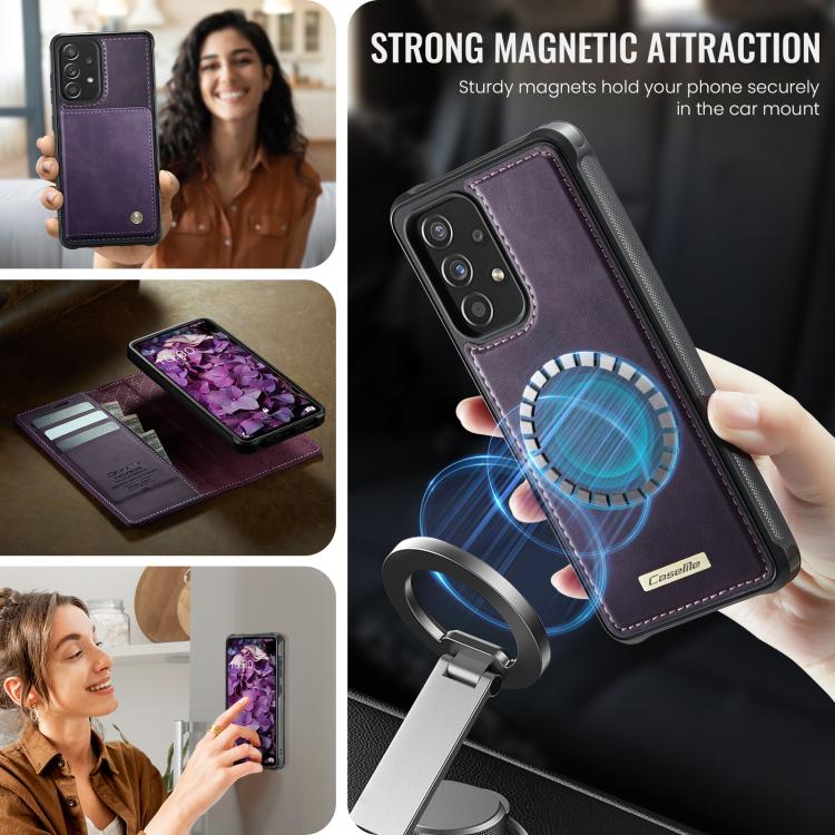 For Samsung Galaxy A52 / A52s CaseMe C49 Magnetic RFID Blocking Detachable Wallet Leather Phone Case