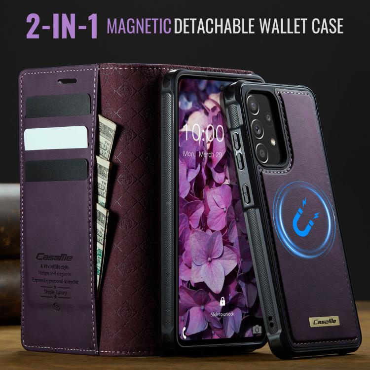 For Samsung Galaxy A52 / A52s CaseMe C49 Magnetic RFID Blocking Detachable Wallet Leather Phone Case