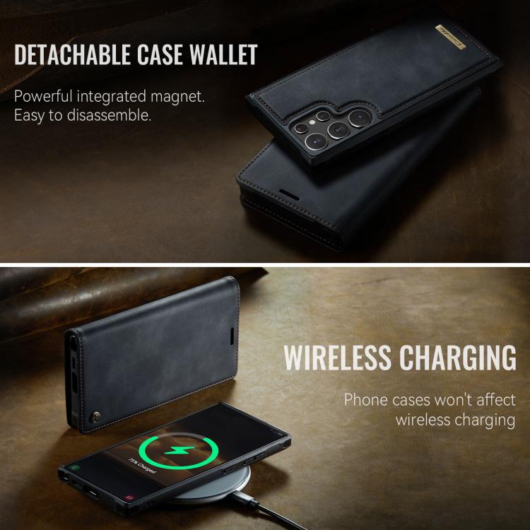 For Samsung Galaxy S22 Ultra 5G CaseMe C49 Magnetic RFID Blocking Detachable Wallet Leather Phone Case