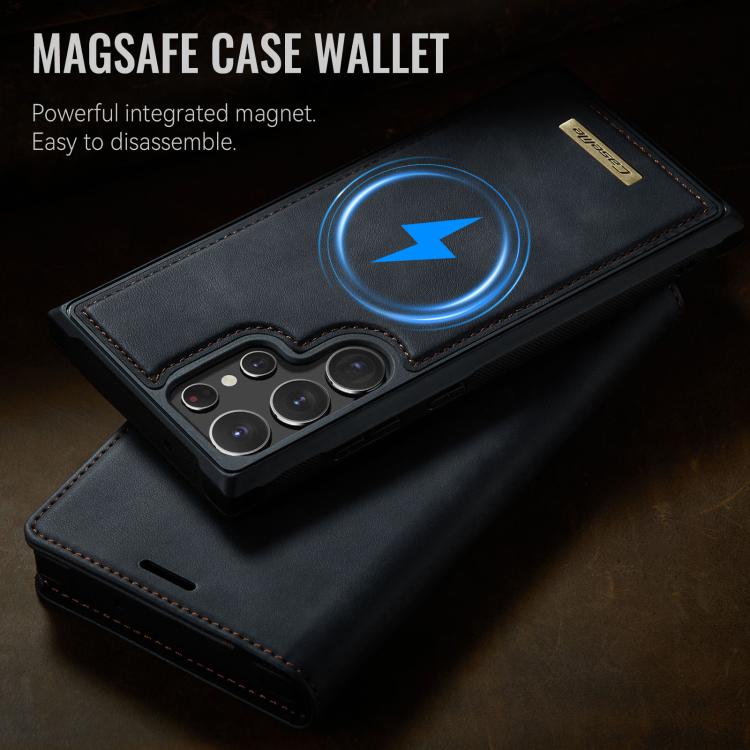 For Samsung Galaxy S22 Ultra 5G CaseMe C49 Magnetic RFID Blocking Detachable Wallet Leather Phone Case