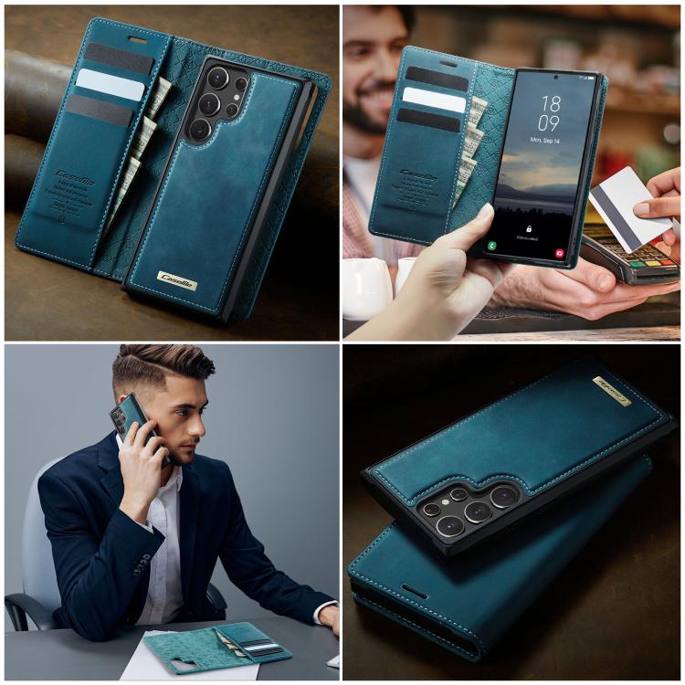 For Samsung Galaxy S22 Ultra 5G CaseMe C49 Magnetic RFID Blocking Detachable Wallet Leather Phone Case