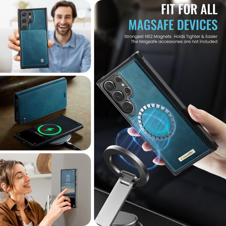 For Samsung Galaxy S22 Ultra 5G CaseMe C49 Magnetic RFID Blocking Detachable Wallet Leather Phone Case