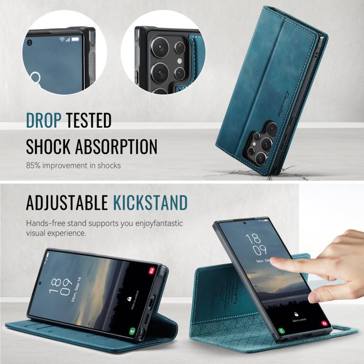 For Samsung Galaxy S22 Ultra 5G CaseMe C49 Magnetic RFID Blocking Detachable Wallet Leather Phone Case