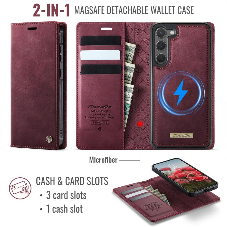 For Samsung Galaxy S23+ 5G CaseMe C49 Magnetic RFID Blocking Detachable Wallet Leather Phone Case