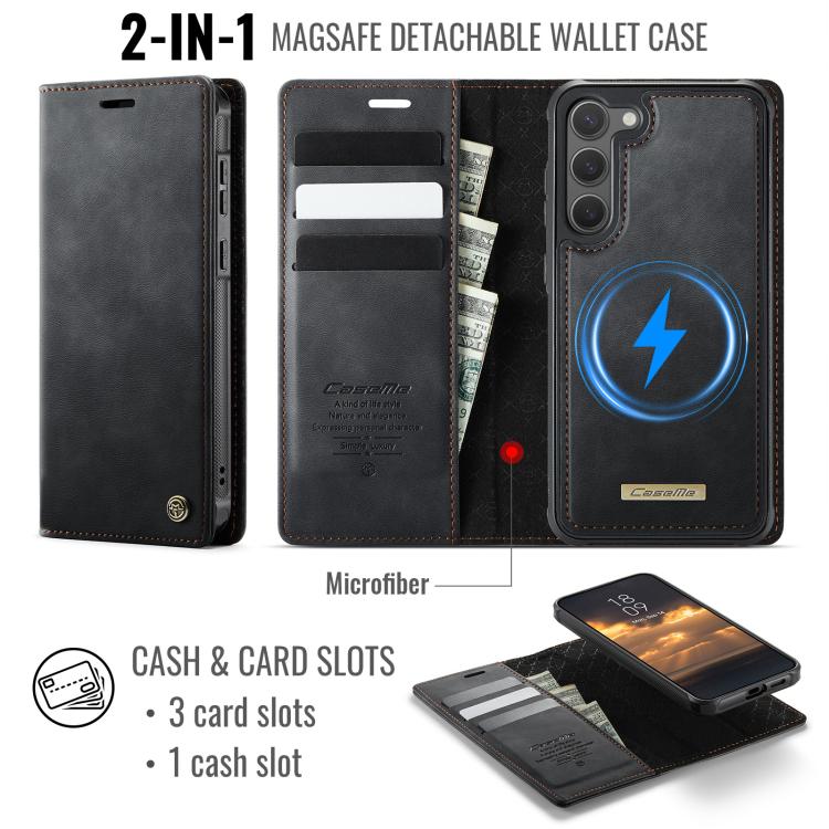 For Samsung Galaxy S23+ 5G CaseMe C49 Magnetic RFID Blocking Detachable Wallet Leather Phone Case