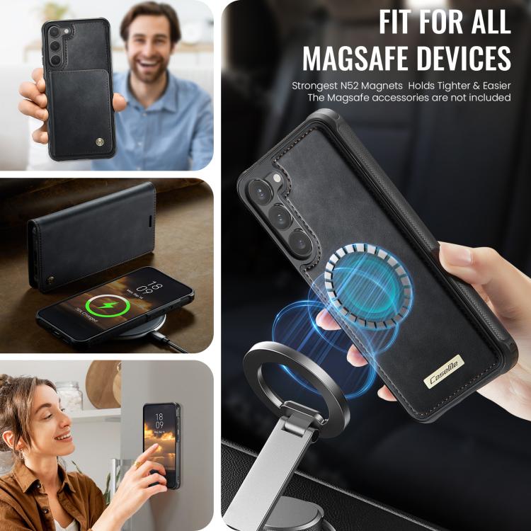 For Samsung Galaxy S23+ 5G CaseMe C49 Magnetic RFID Blocking Detachable Wallet Leather Phone Case
