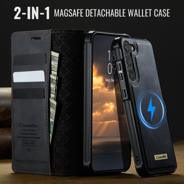 For Samsung Galaxy S23+ 5G CaseMe C49 Magnetic RFID Blocking Detachable Wallet Leather Phone Case