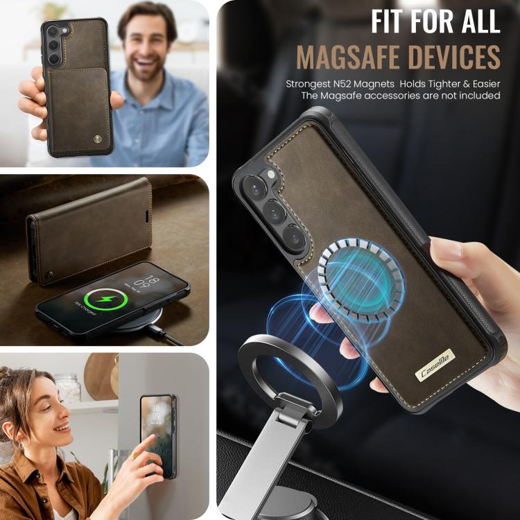 For Samsung Galaxy S23+ 5G CaseMe C49 Magnetic RFID Blocking Detachable Wallet Leather Phone Case