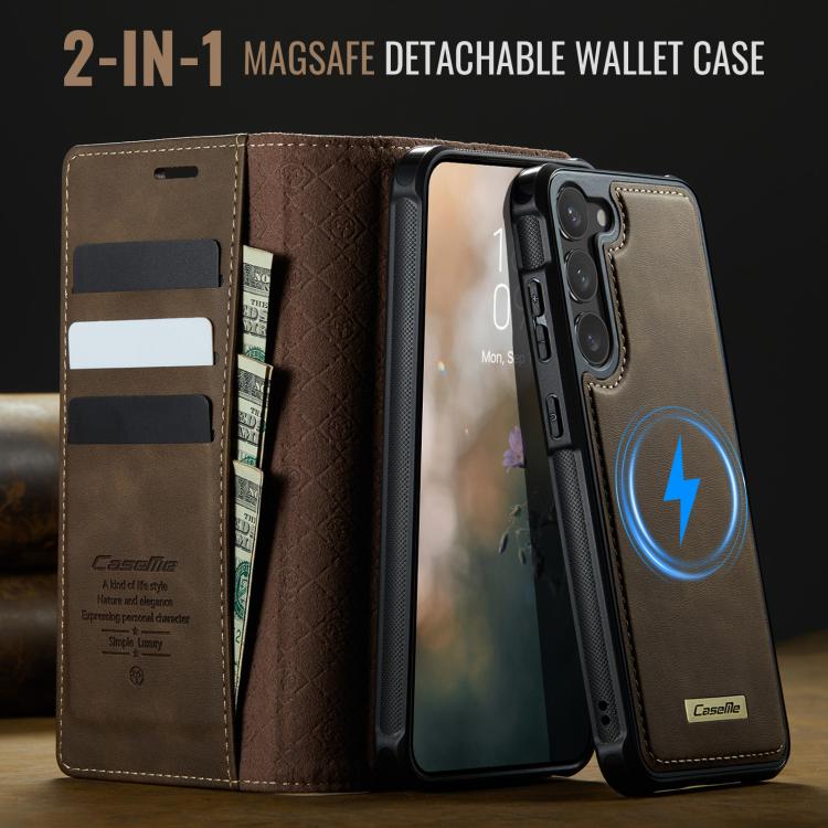 For Samsung Galaxy S23+ 5G CaseMe C49 Magnetic RFID Blocking Detachable Wallet Leather Phone Case