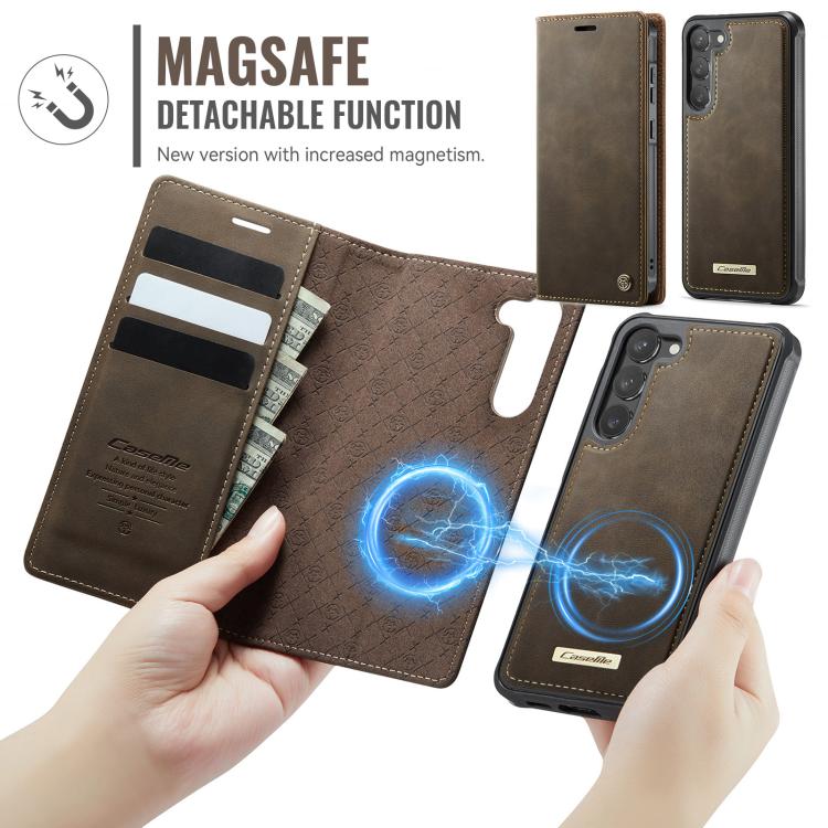 For Samsung Galaxy S23+ 5G CaseMe C49 Magnetic RFID Blocking Detachable Wallet Leather Phone Case