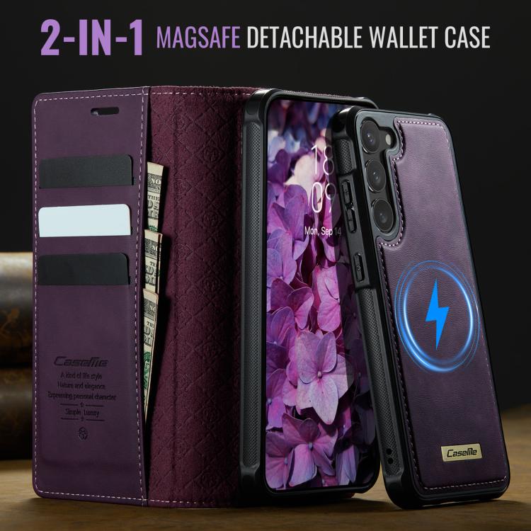 For Samsung Galaxy S23+ 5G CaseMe C49 Magnetic RFID Blocking Detachable Wallet Leather Phone Case
