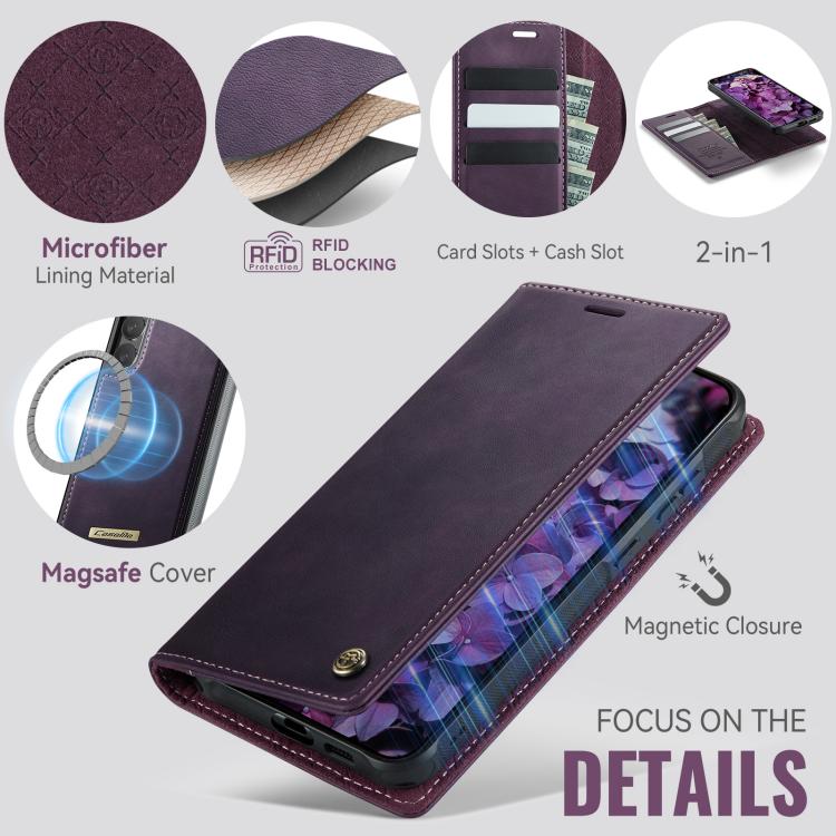 For Samsung Galaxy S23+ 5G CaseMe C49 Magnetic RFID Blocking Detachable Wallet Leather Phone Case