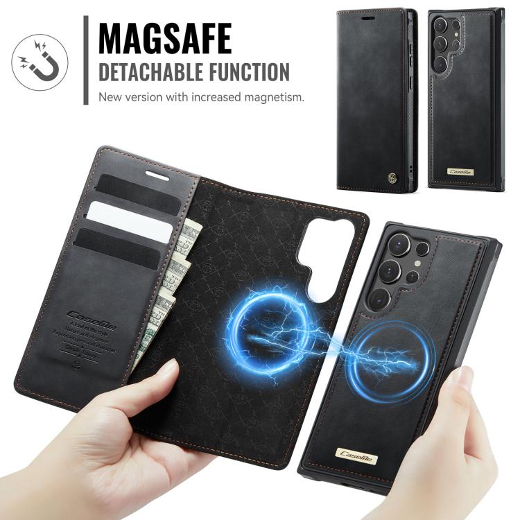 For Samsung Galaxy S23 Ultra 5G CaseMe C49 Magnetic RFID Blocking Detachable Wallet Leather Phone Case
