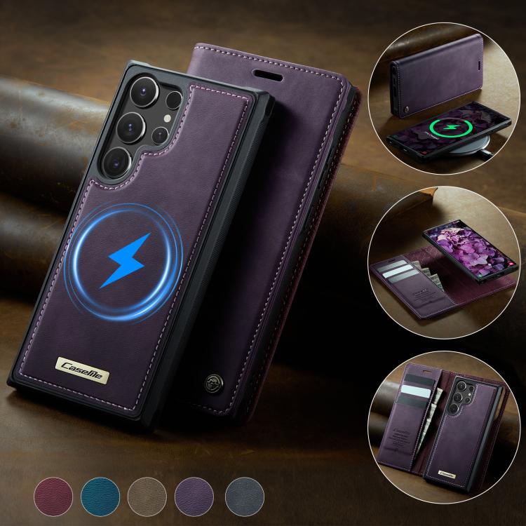 For Samsung Galaxy S23 Ultra 5G CaseMe C49 Magnetic RFID Blocking Detachable Wallet Leather Phone Case