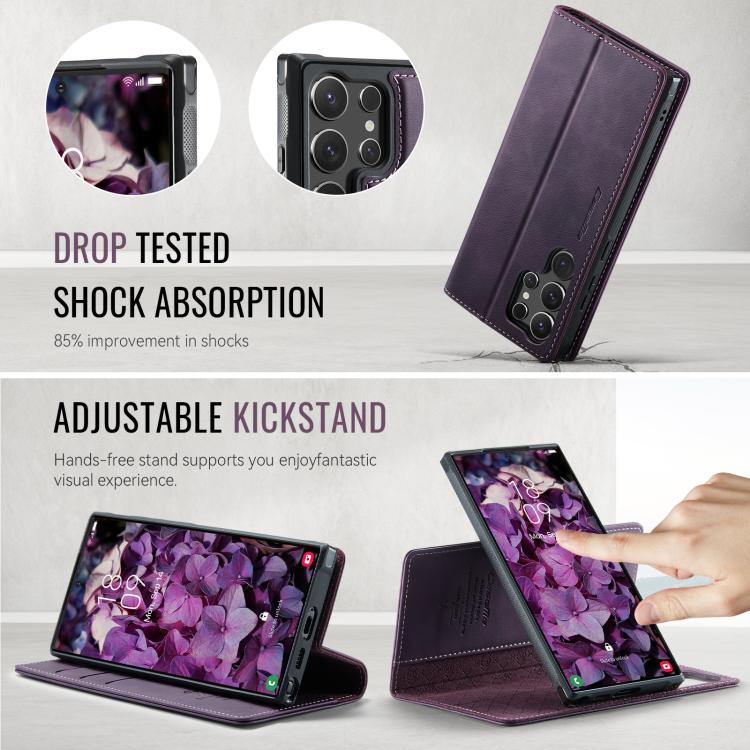 For Samsung Galaxy S23 Ultra 5G CaseMe C49 Magnetic RFID Blocking Detachable Wallet Leather Phone Case