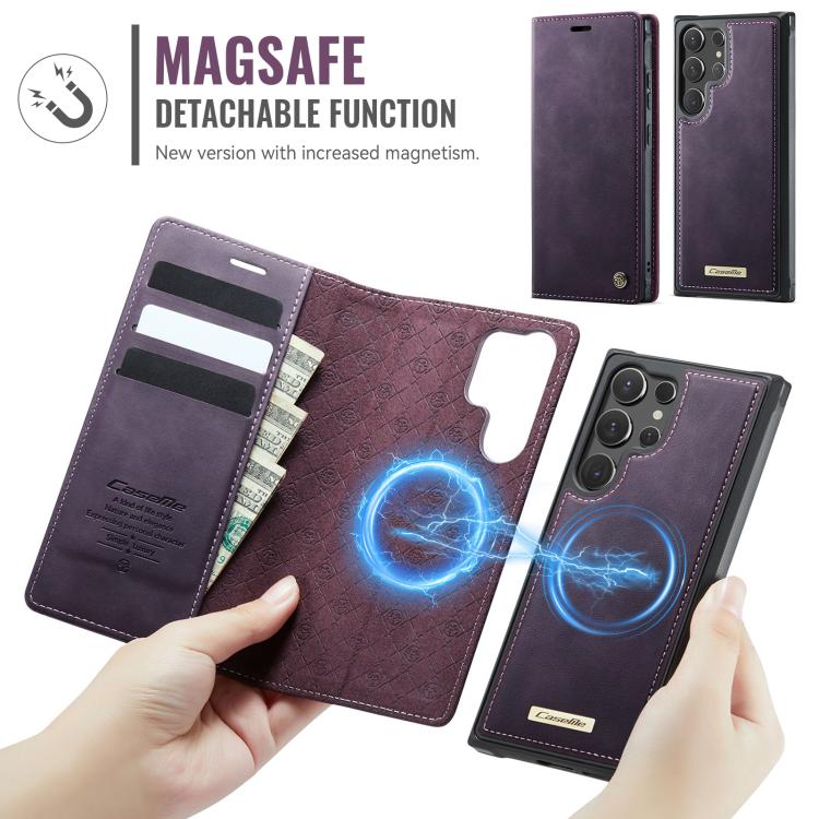 For Samsung Galaxy S23 Ultra 5G CaseMe C49 Magnetic RFID Blocking Detachable Wallet Leather Phone Case