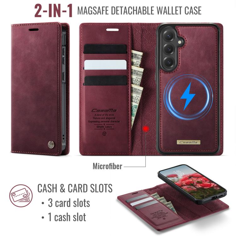 For Samsung Galaxy S23 FE 5G CaseMe C49 Magnetic RFID Blocking Detachable Wallet Leather Phone Case