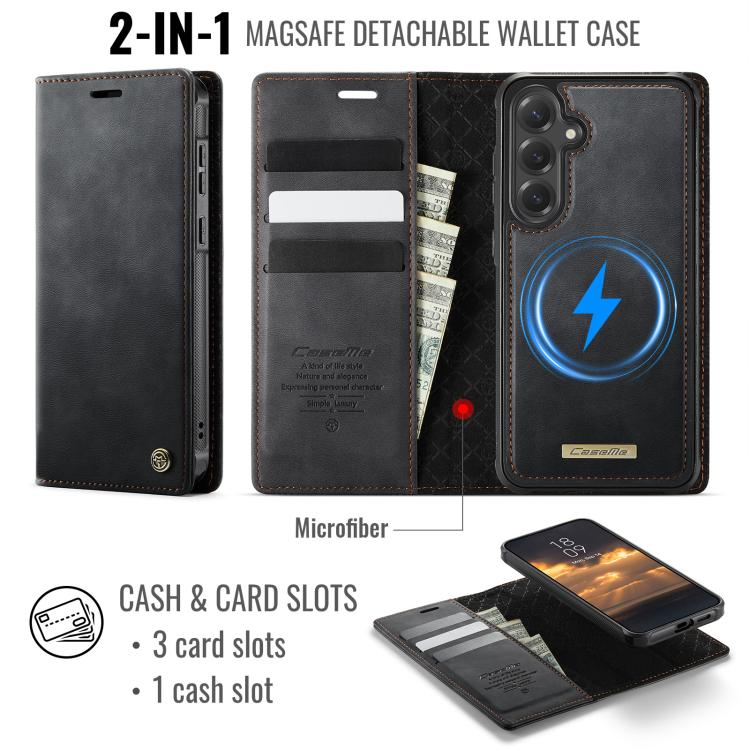 For Samsung Galaxy S23 FE 5G CaseMe C49 Magnetic RFID Blocking Detachable Wallet Leather Phone Case