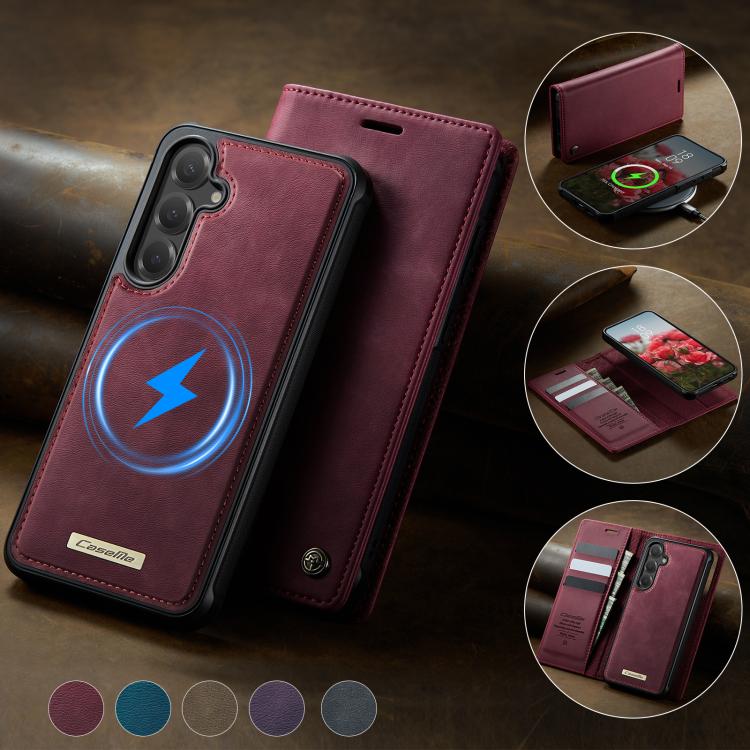 For Samsung Galaxy S24 FE 5G CaseMe C49 Magnetic RFID Blocking Detachable Wallet Leather Phone Case
