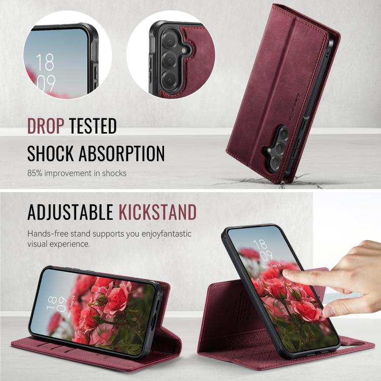 For Samsung Galaxy S24 FE 5G CaseMe C49 Magnetic RFID Blocking Detachable Wallet Leather Phone Case