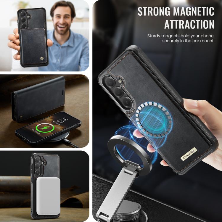For Samsung Galaxy S24 FE 5G CaseMe C49 Magnetic RFID Blocking Detachable Wallet Leather Phone Case
