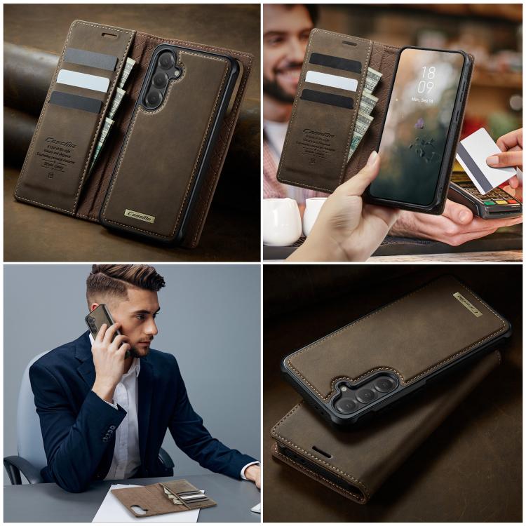For Samsung Galaxy S24 FE 5G CaseMe C49 Magnetic RFID Blocking Detachable Wallet Leather Phone Case