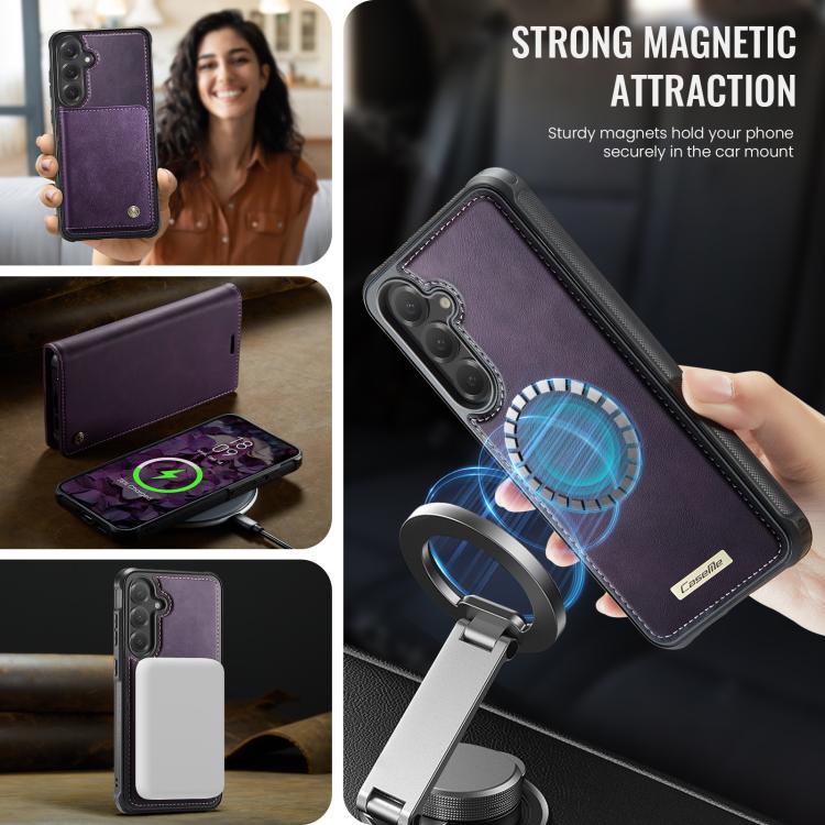 For Samsung Galaxy S24 FE 5G CaseMe C49 Magnetic RFID Blocking Detachable Wallet Leather Phone Case