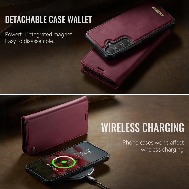 For Samsung Galaxy S24 / S25 CaseMe C49 Magnetic RFID Blocking Detachable Wallet Leather Phone Case