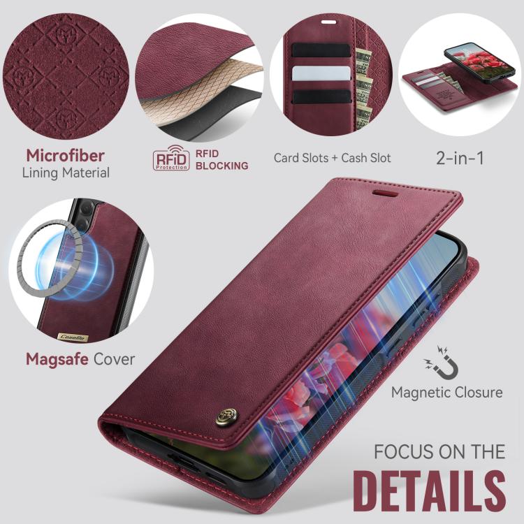 For Samsung Galaxy S24 / S25 CaseMe C49 Magnetic RFID Blocking Detachable Wallet Leather Phone Case
