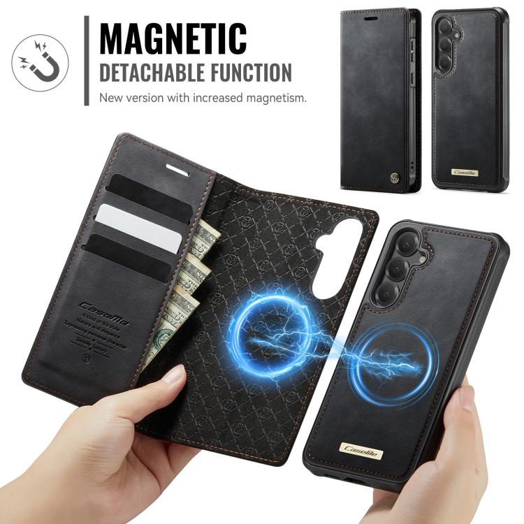 For Samsung Galaxy S24 / S25 CaseMe C49 Magnetic RFID Blocking Detachable Wallet Leather Phone Case