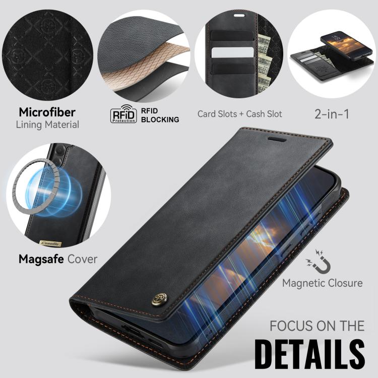 For Samsung Galaxy S24 / S25 CaseMe C49 Magnetic RFID Blocking Detachable Wallet Leather Phone Case