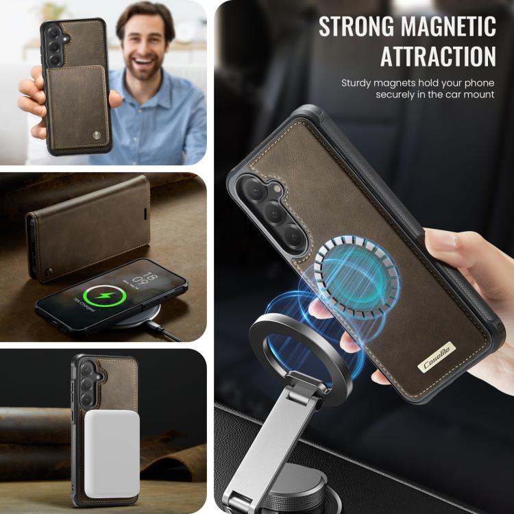 For Samsung Galaxy S24 / S25 CaseMe C49 Magnetic RFID Blocking Detachable Wallet Leather Phone Case