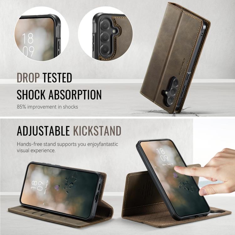 For Samsung Galaxy S24 / S25 CaseMe C49 Magnetic RFID Blocking Detachable Wallet Leather Phone Case