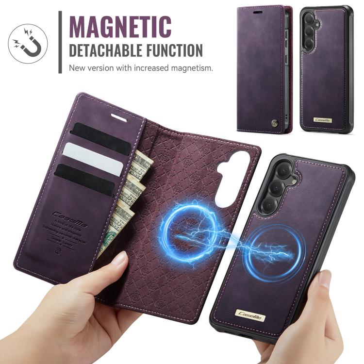 For Samsung Galaxy S24 / S25 CaseMe C49 Magnetic RFID Blocking Detachable Wallet Leather Phone Case