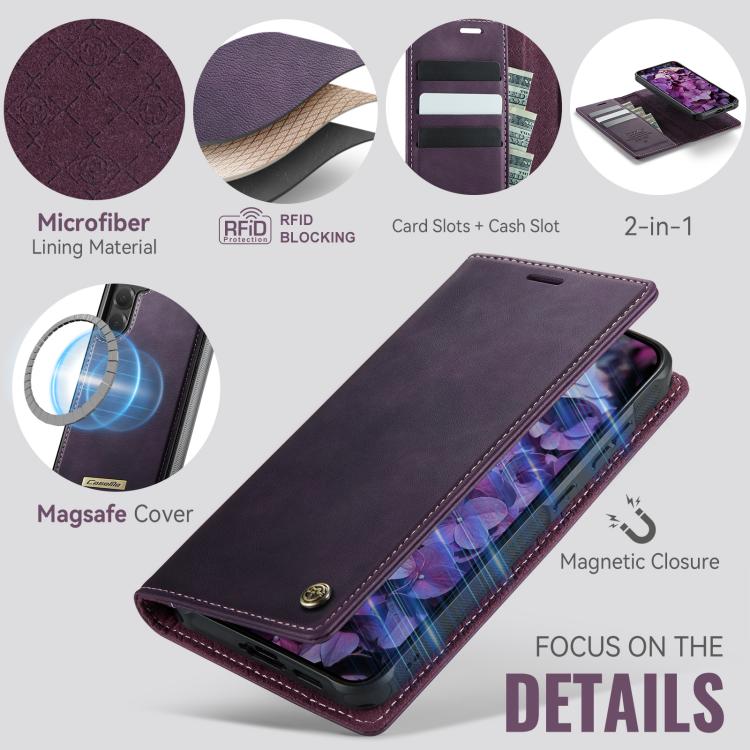 For Samsung Galaxy S24 / S25 CaseMe C49 Magnetic RFID Blocking Detachable Wallet Leather Phone Case