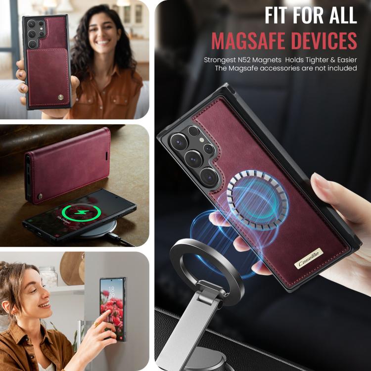 For Samsung Galaxy S24 Ultra 5G CaseMe C49 Magnetic RFID Blocking Detachable Wallet Leather Phone Case