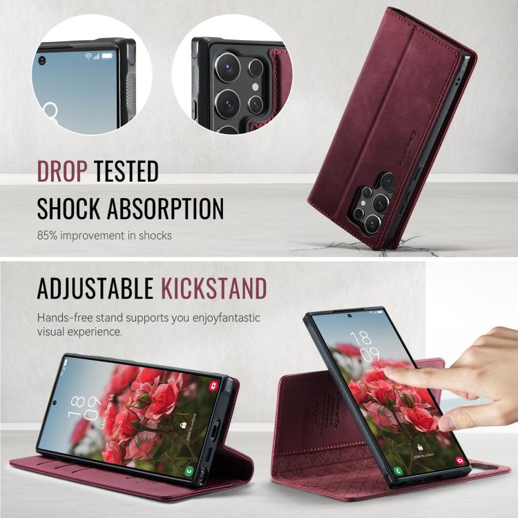 For Samsung Galaxy S24 Ultra 5G CaseMe C49 Magnetic RFID Blocking Detachable Wallet Leather Phone Case