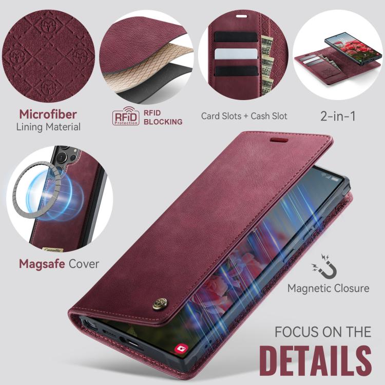 For Samsung Galaxy S24 Ultra 5G CaseMe C49 Magnetic RFID Blocking Detachable Wallet Leather Phone Case