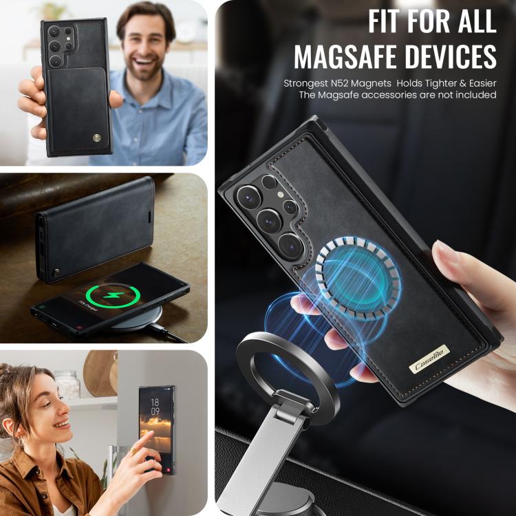 For Samsung Galaxy S24 Ultra 5G CaseMe C49 Magnetic RFID Blocking Detachable Wallet Leather Phone Case