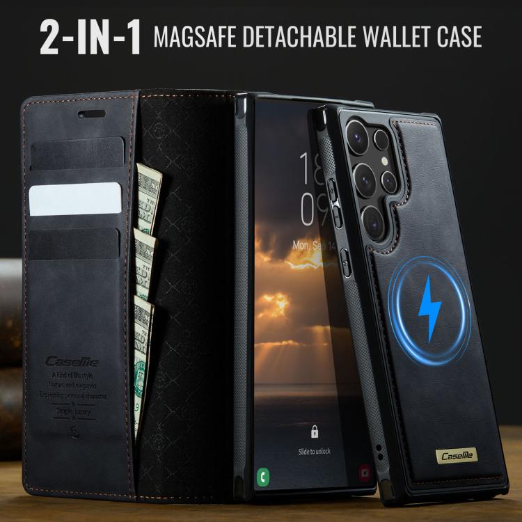 For Samsung Galaxy S24 Ultra 5G CaseMe C49 Magnetic RFID Blocking Detachable Wallet Leather Phone Case