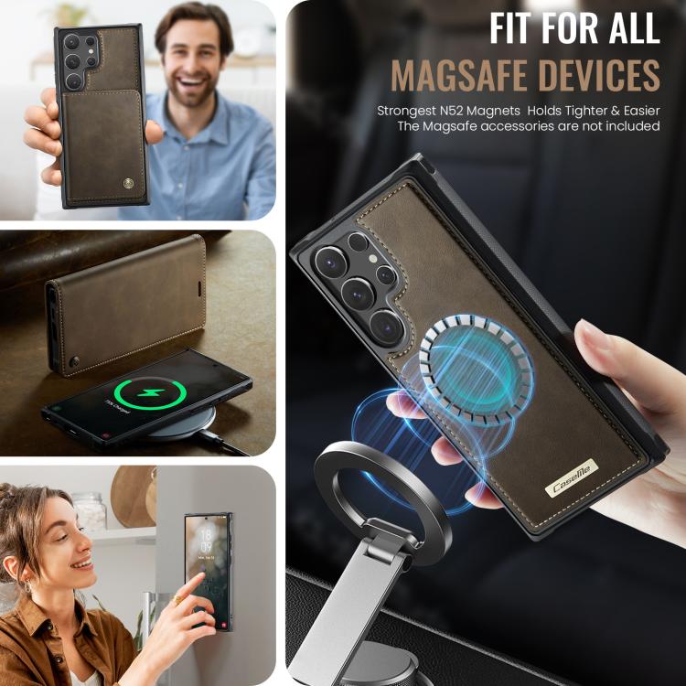 For Samsung Galaxy S24 Ultra 5G CaseMe C49 Magnetic RFID Blocking Detachable Wallet Leather Phone Case