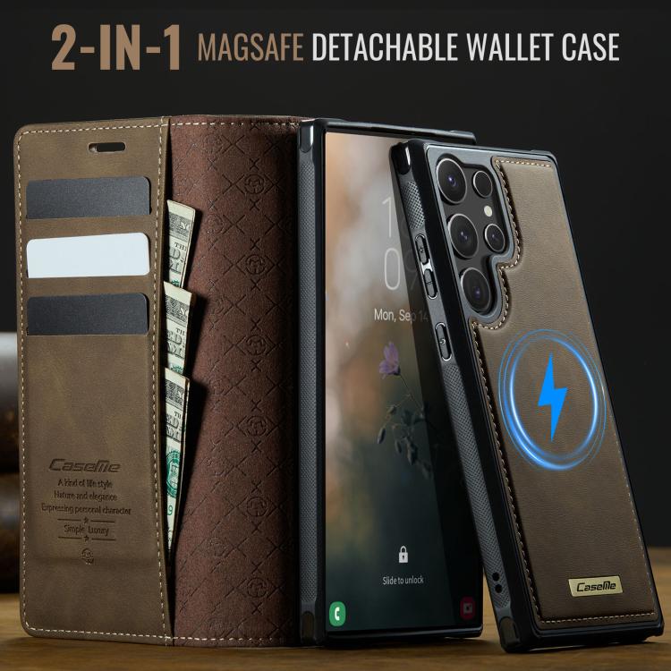 For Samsung Galaxy S24 Ultra 5G CaseMe C49 Magnetic RFID Blocking Detachable Wallet Leather Phone Case
