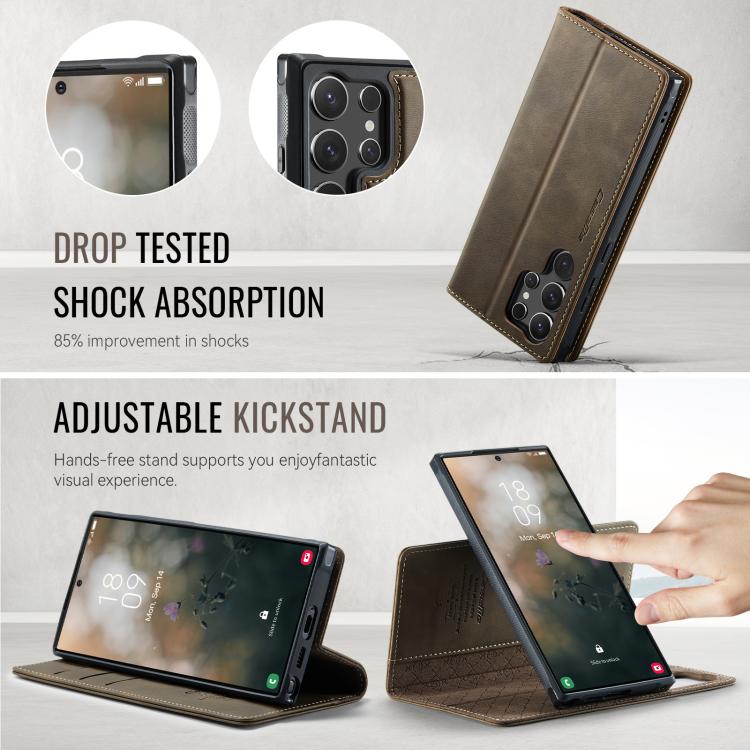 For Samsung Galaxy S24 Ultra 5G CaseMe C49 Magnetic RFID Blocking Detachable Wallet Leather Phone Case