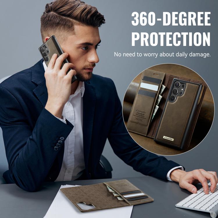 For Samsung Galaxy S24 Ultra 5G CaseMe C49 Magnetic RFID Blocking Detachable Wallet Leather Phone Case