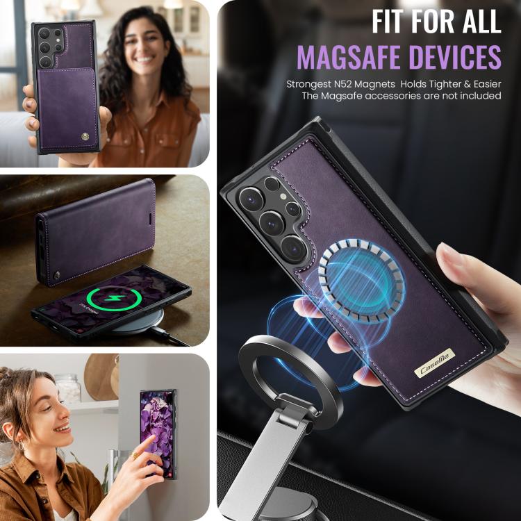 For Samsung Galaxy S24 Ultra 5G CaseMe C49 Magnetic RFID Blocking Detachable Wallet Leather Phone Case