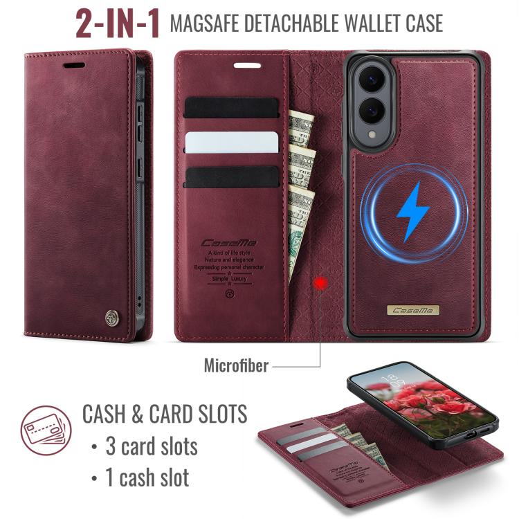 For Samsung Galaxy S25 Edge 5G CaseMe C49 Magnetic RFID Blocking Detachable Wallet Leather Phone Case